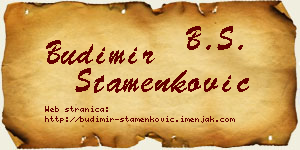 Budimir Stamenković vizit kartica